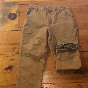 Carhartt Men's Brown flannel lined Cargo Pants